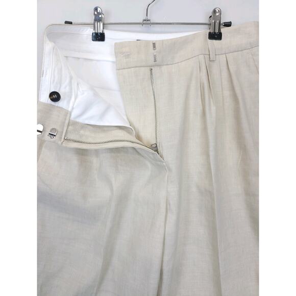 AllSaints Whitney Linen Blend Straight Ankle Trousers Women 4 Neutral Beige - Picture 12 of 15